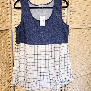 ODDY - High/Low Tunic Tank Top -  Size L / Large